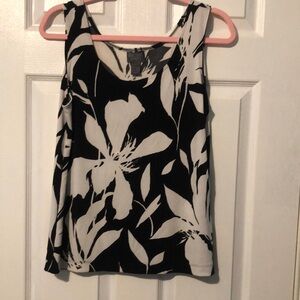 Chico’s Black and White Graphic Tank Top